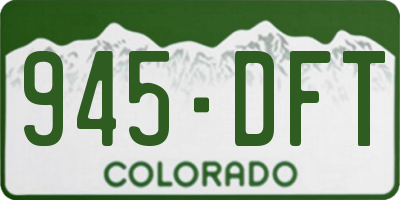 CO license plate 945DFT