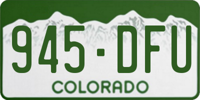 CO license plate 945DFU