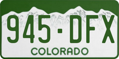 CO license plate 945DFX
