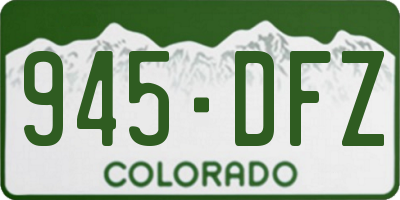CO license plate 945DFZ