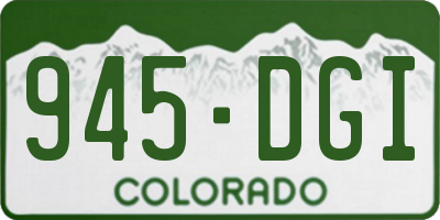 CO license plate 945DGI