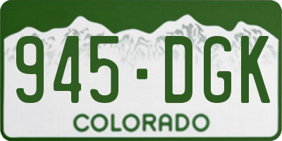 CO license plate 945DGK