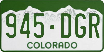 CO license plate 945DGR