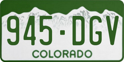 CO license plate 945DGV