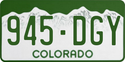 CO license plate 945DGY
