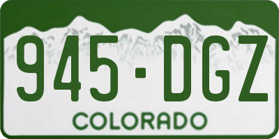 CO license plate 945DGZ