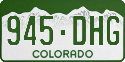 CO license plate 945DHG