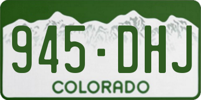 CO license plate 945DHJ