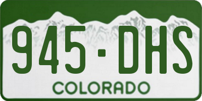 CO license plate 945DHS