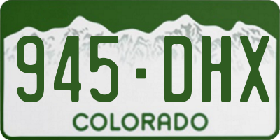 CO license plate 945DHX