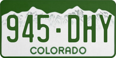 CO license plate 945DHY