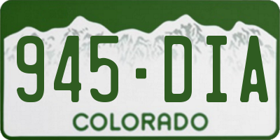 CO license plate 945DIA