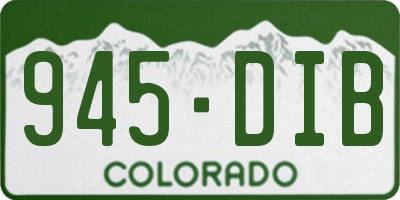 CO license plate 945DIB