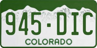 CO license plate 945DIC