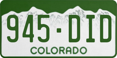 CO license plate 945DID