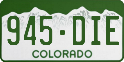 CO license plate 945DIE