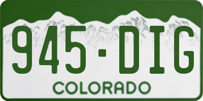 CO license plate 945DIG