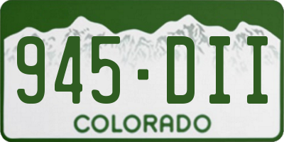 CO license plate 945DII