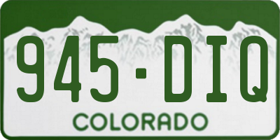 CO license plate 945DIQ