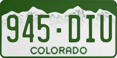 CO license plate 945DIU