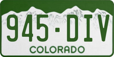 CO license plate 945DIV