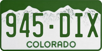CO license plate 945DIX