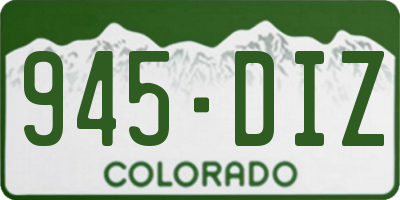 CO license plate 945DIZ