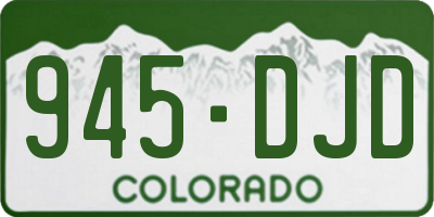 CO license plate 945DJD