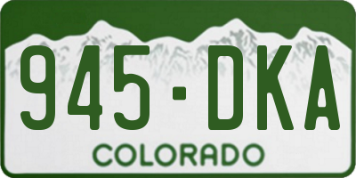 CO license plate 945DKA