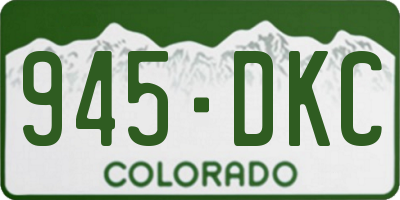CO license plate 945DKC