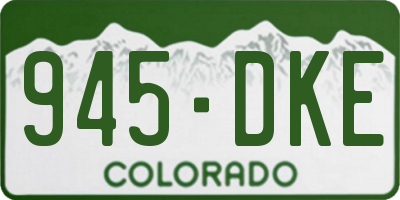 CO license plate 945DKE