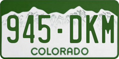 CO license plate 945DKM