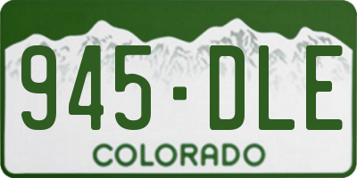 CO license plate 945DLE
