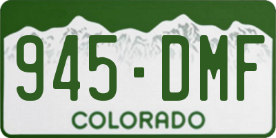 CO license plate 945DMF