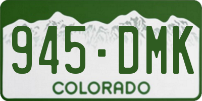 CO license plate 945DMK