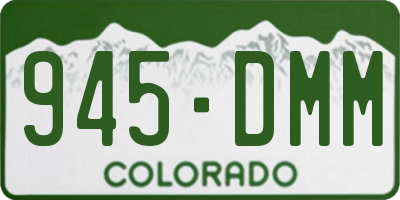 CO license plate 945DMM