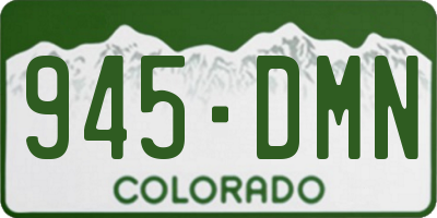 CO license plate 945DMN