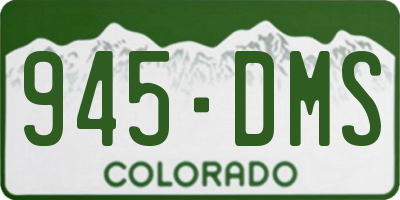 CO license plate 945DMS