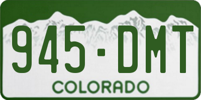 CO license plate 945DMT