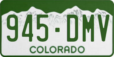 CO license plate 945DMV