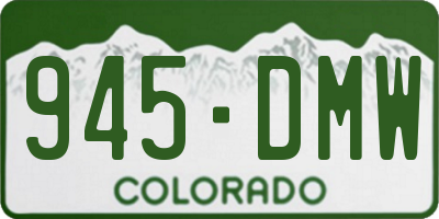CO license plate 945DMW