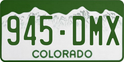 CO license plate 945DMX