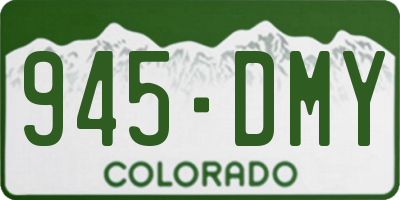 CO license plate 945DMY
