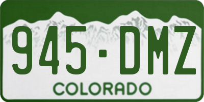 CO license plate 945DMZ