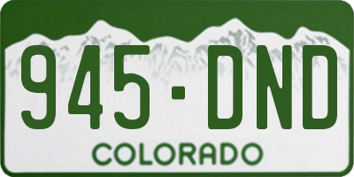 CO license plate 945DND