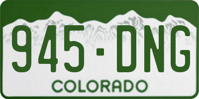 CO license plate 945DNG