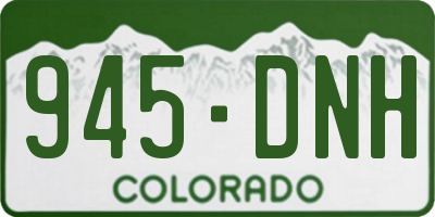 CO license plate 945DNH