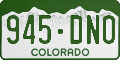 CO license plate 945DNO