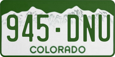 CO license plate 945DNU