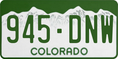 CO license plate 945DNW